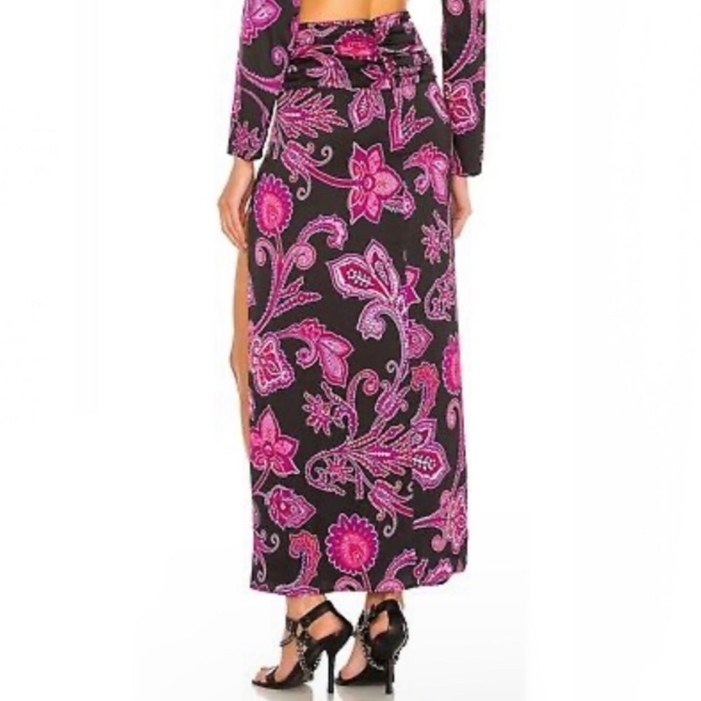 New! - Dundas X Revolve - Syd Paisley High Slit Maxi Skirt Sz Xs Nwt — image 4 of 4